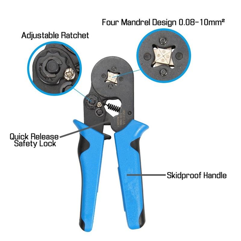 Crimper Plier Set, Self-adjustable Wire Crimping Tools Wire Crimping Terminals  Wire Cable Tube Terminals  with 800/1200PCS Sets 0.25-10mm²