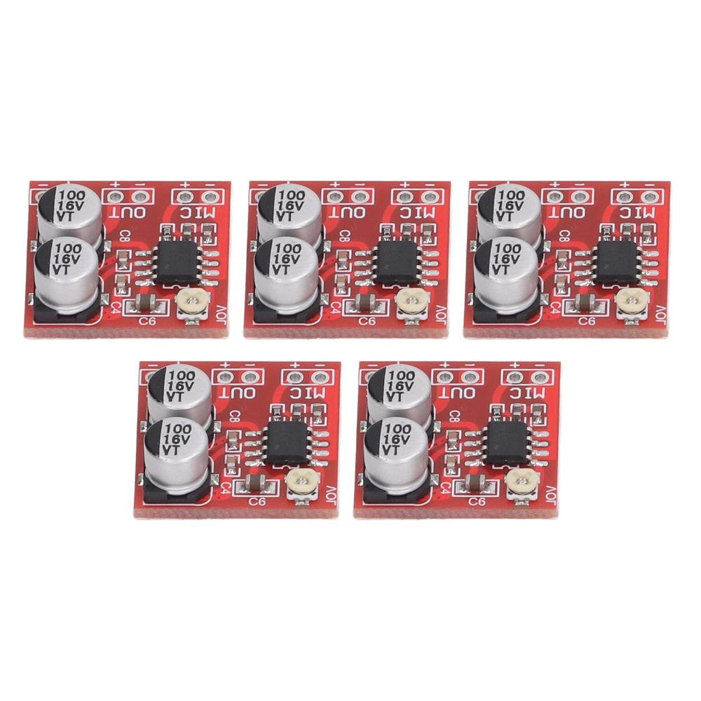 5PCS LM386 Electret Microphone Amplifier Module 20-200x 20*20*7mm Microphone Amplifier Module Adjustable Resistor DC4V‑12V