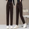 Autumn and Winter Straight-leg Loose, Fleece and Thickened High-waisted Casual Pants, Casual Pants, Long Pants for Women