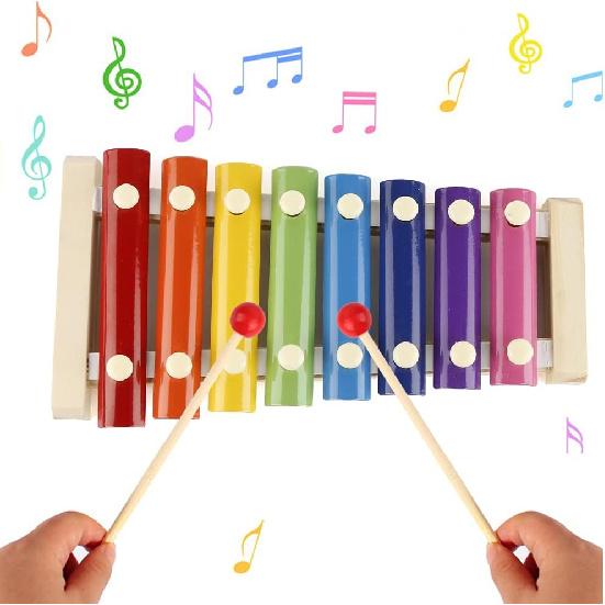 Tvoip Wooden Xylophone Toys Musical Creative Wooden Instruments 8 Notes Xilofono Children Baby Musical Toys Development