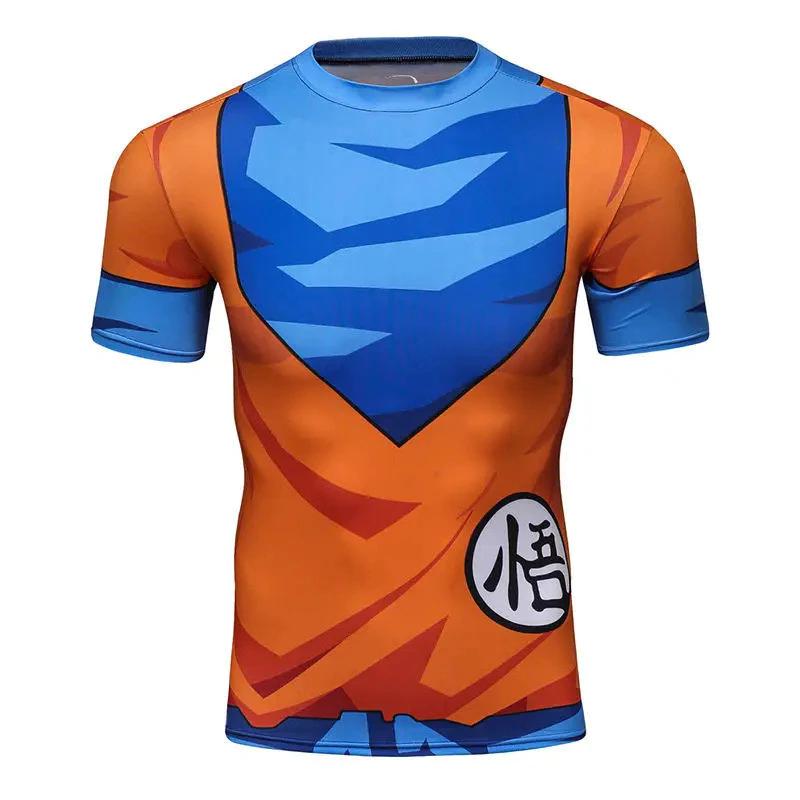 Vegeta Goku Super Saiya T-Shirt Short Long Sleeve Round Neck Muay Thai Kick Boxing Mix Martial Art Sport Print Training UV Protect Quick Dry Unisex