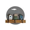 Nordic Style Wooden Wall Hook Multi Hook Entrance Key Rack Wall Hanging Storage Holder  Living Room
