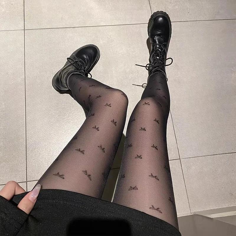 Women’s Fake Translucent Tights High Elastic Sheer Pantyhose Slim Fit Leggings Autumn Spring Casual Daily Party Wear