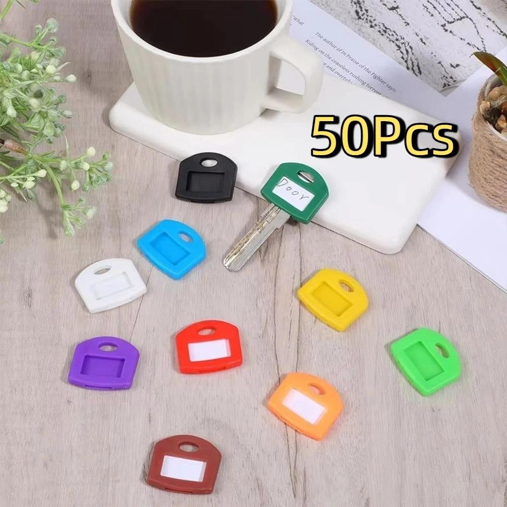 50Pcs Labelled Key Tags Silicone Key Caps Blank Printed Label Key Identifier Caps House Keys
