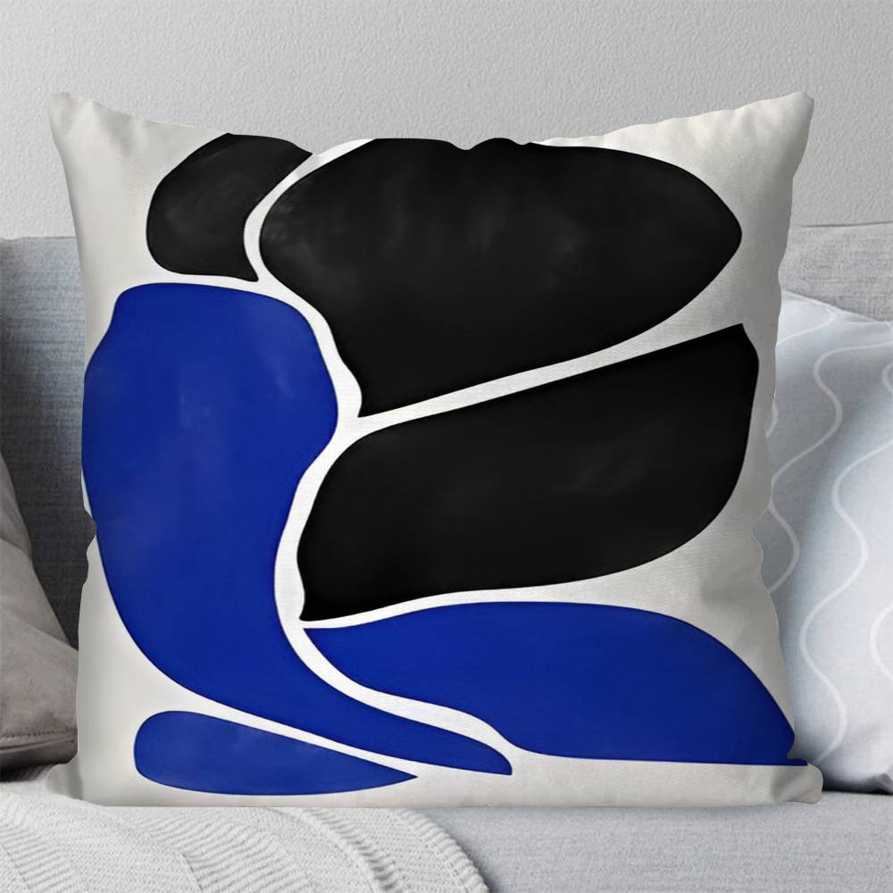 

Blue Girl Body Lines Face Pillow Case Square Pillow Bedroom Sofa Leisure Comfort Cushion Car Living Room Home Decoration 16x16Inch