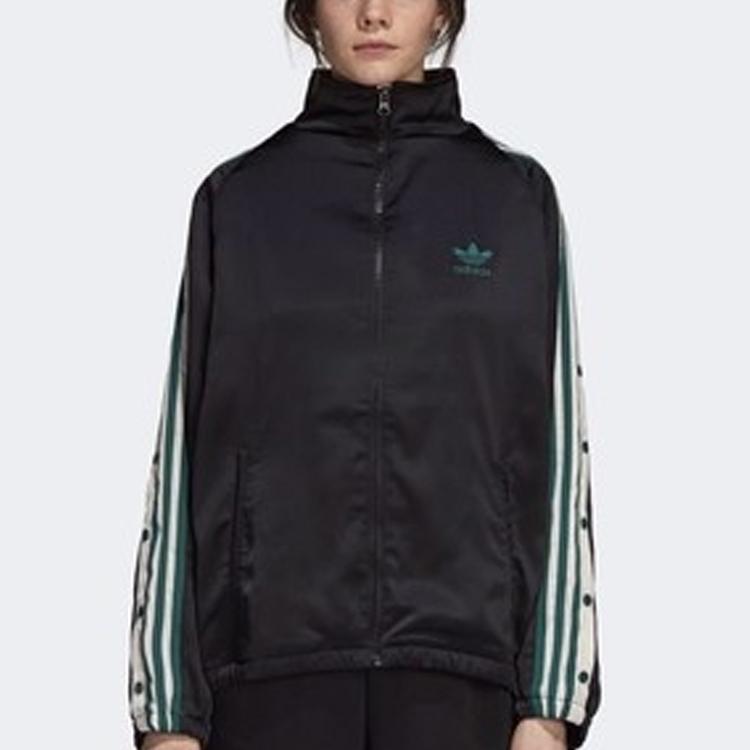 Adidas Originals Embroidered Logo Side Pocket Loose Jacket Unisex Jacket Black DH4600