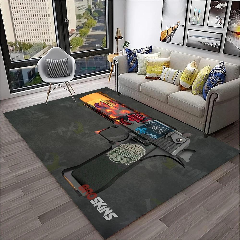 Gun Knife USP,AK,M4,AWP,Rifle Pistol Cartridge Carpet Rug for Home Living Room Bedroom Sofa Doormat Decor,kid Non-slip Floor Mat