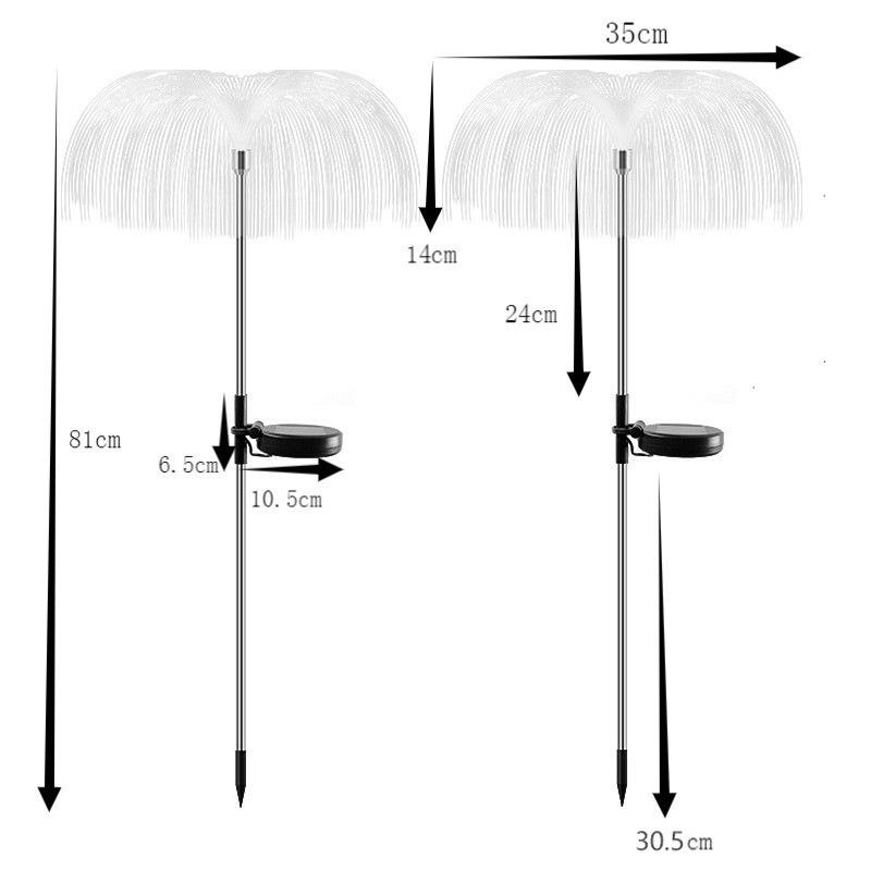 Color-Changing Solar Jellyfish Fiber Optic Lights for Outdoor Landscape Decoration