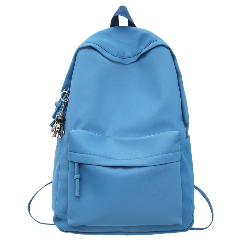 Large Capacity Backpack Male And Female College Students Simple Backpack Solid Color Texture High Value Student Schoolbag