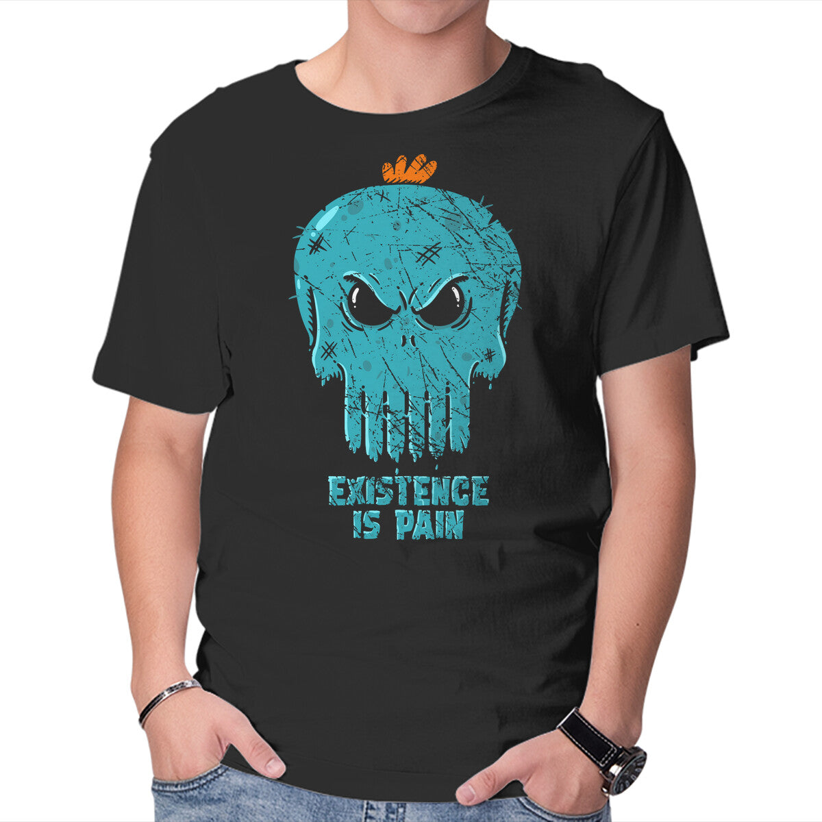 Unisex Crew Neck T-Shirt Existence Graphic Short Sleeve Casual Tee M