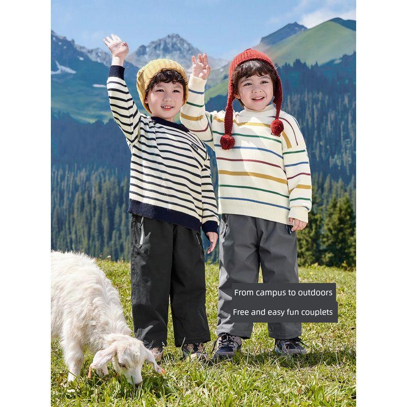 Boys' Mountain-Style Fleece-Lined Hiking Pants, Waterproof and Anti-Static, 2025 New Winter Children's Pants, Trendy Toddler Pants