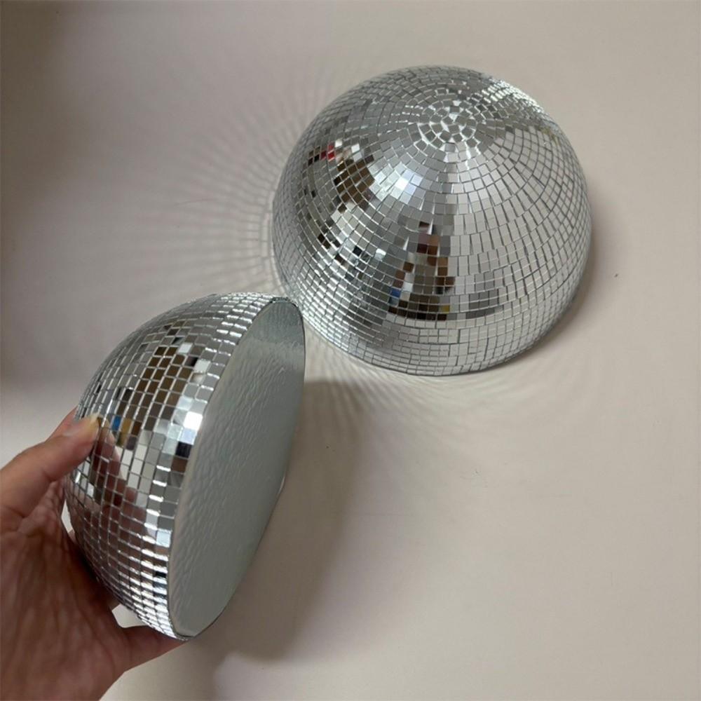 5Pcs Metallic Disco Ball Half Wall Decor Semicircle Glittery Dome-shaped Disco Wall Decor Glass Mirror Half-sphere Shape