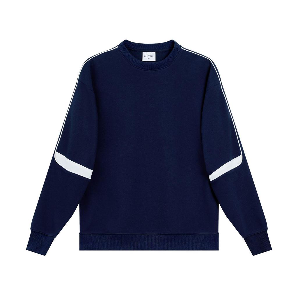 Early Autumn Trendy 380g Cotton Color Block Round Neck Oversized Hoodie for Women & Couples