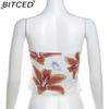 BITCED Summer Women's Streetwear Floral Print Sensual Crop-Top Bustier