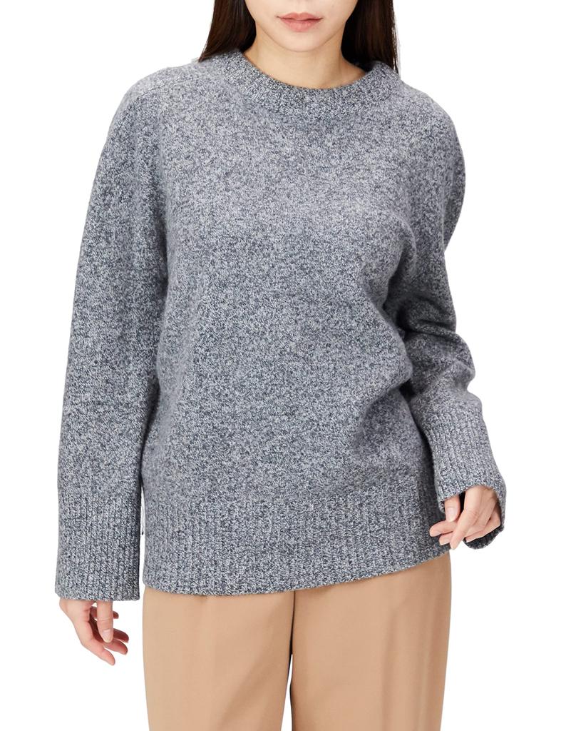 Mira Owen Wool Cashmere Raglan Crew Knit Pullover 09WNT224281 MIX 0 Women's