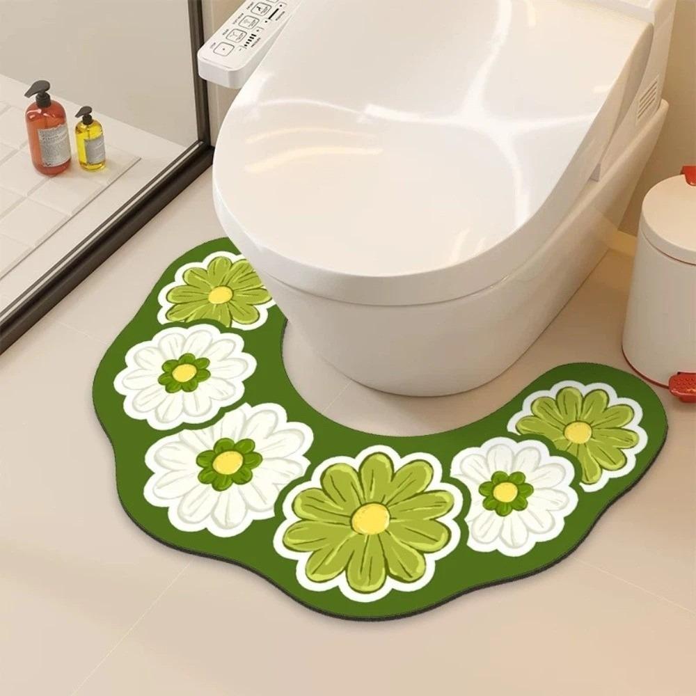 Quick Drying Toilet Mat Water Absorbing U-shaped Floor Mat Beautiful Door Mat Carpet Toilet Room