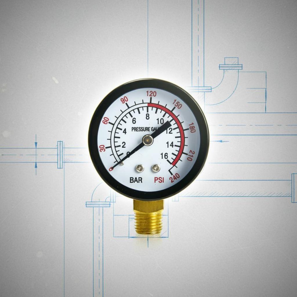 Radial Pressure Gauge 1.6 MPa Air Compressor Gauge Industrial Tool Part Compact Face