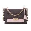 Mk Cece Color Block Chain Flap Crossbody Bag Women Bags Brown Soft-Pink 30T9G0EL2B266