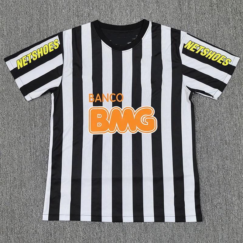 Retro Santos Black & White Football Jersey, Size S-2XL L чёрный
