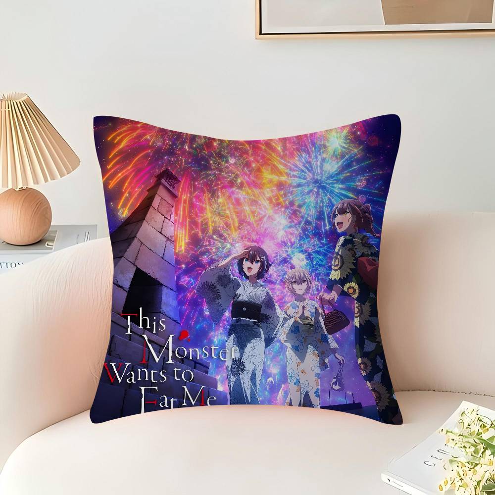 П-Этот Монстр Хочет Меня Съесть Наволочка для Спальни и Гостиной Диван Декоративная Наволочка 16x16Inch