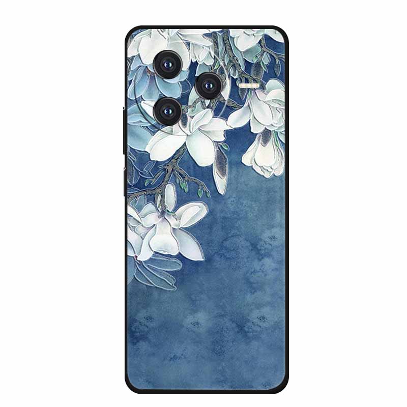 Für Xiaomi POCO F7 Pro Ultra Hülle F7Pro 3D Präge Blume Schwarzes Silikon Weiche Rückseite Hülle Für Redmi K80 Pro Hülle K80Pro Coque