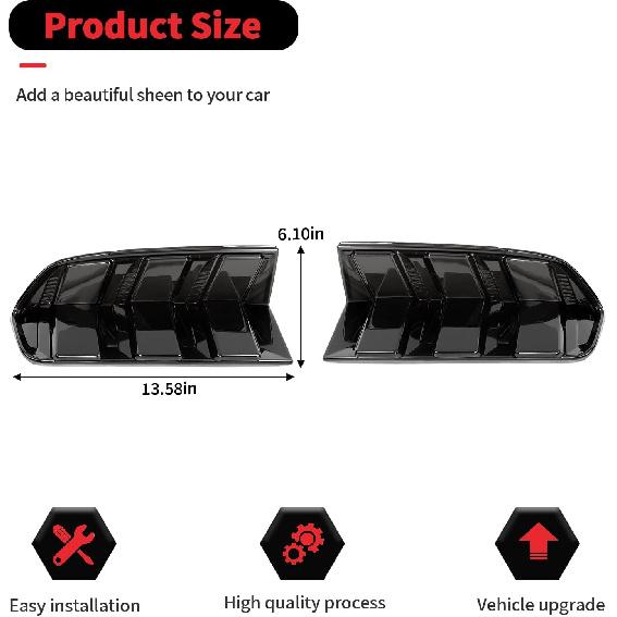 RT-TCZ Smoked Black Tail Light Lamp Cover Guard Trim Decoration Exterior Accessories for Ford Mustang 2024 2025