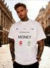 Unisexs Red Tee Money Incoming Call Graphic Print Short Sleeve Loose Casual Summer Street Basic Top For Adult Male Daily Daily Wear