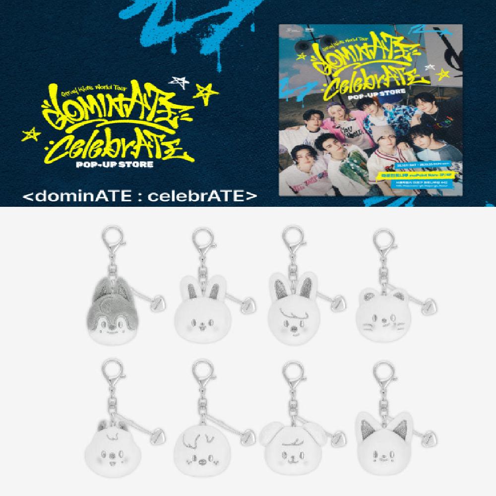 Pre-order Stray Kids World Tour dominATE: celebrATE SKZOO Face Key Ring Silver ver.
