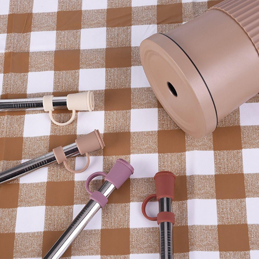 Straw Tips Splash Proof Cup Accessories Cartoon Plugs Cover Silicone Straw Plug Drinking Dust Cap