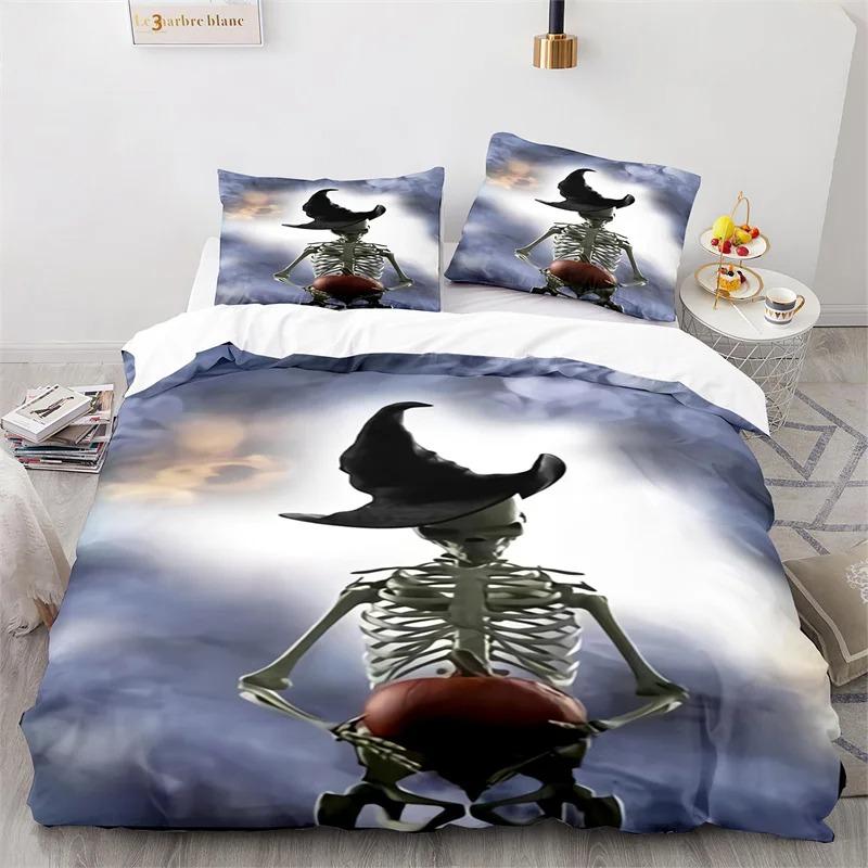 Halloween Pumpkin  Horror Festival Bat Comfortable Duvet Cover Pillowcase Bedding Set Children Bedroom Decoration Home Textile