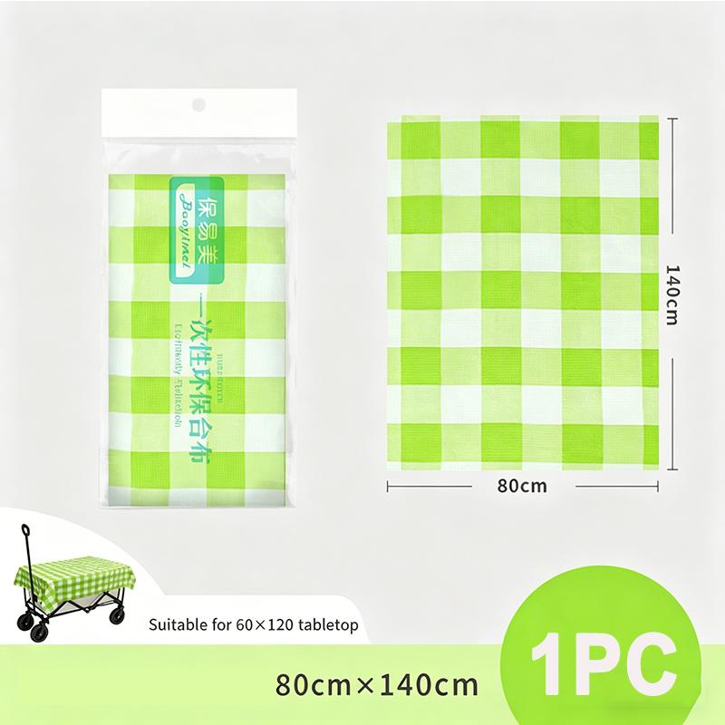 Rectangular Red Plaid Disposable Plastic Tablecloth, Waterproof Oilproof Table Cover for Outdoor Picnic, Kitchen, Holiday & Birthday Party Decoration