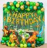 113pcs Dinosaur Birthday Party Decoration Balloons Arch Garland Kit Happy Birthday Balloons Foil Curtains Dino Themed Party Favor