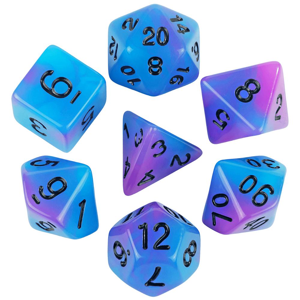 Glowing In The Dark Polyhedral Digital Dice Kit Multi-Color for Boardgame As Gift Entertainment 7 Dice D4 D6 D8 D10 D12 D20