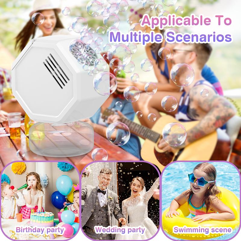 Handheld Fully Automatic Bubble Machine, Octagonal Multi-Hole Bubble Dispenser, Outdoor Party Children'S Toy, Internet Celebrity