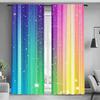 Starlit Rainbow Door Curtains 2pcs   Fresh Elegant Print for Home Bedroom Living Room Decor   Soft Light Filtering Design