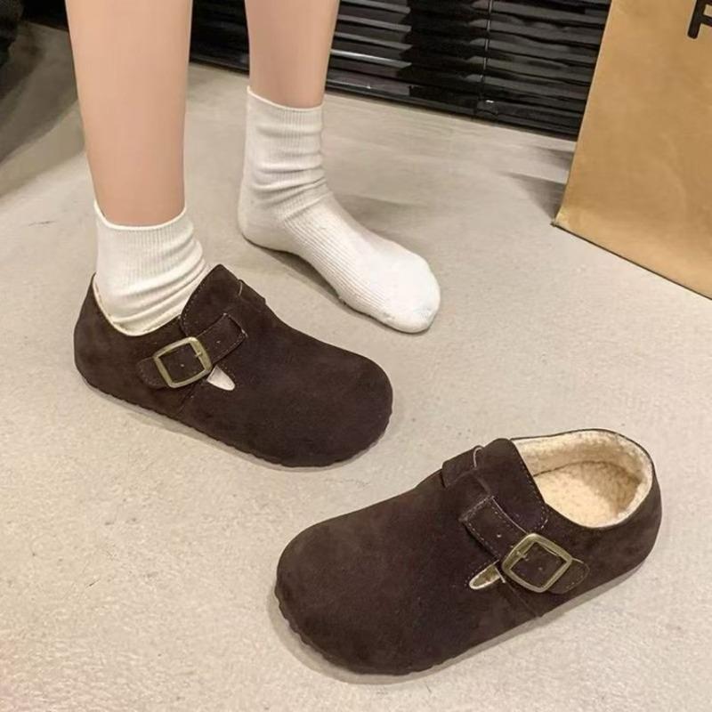 For The Lazy Women In Autumn and Winter, A Pair of Soft-soled Shoes with A Retro Fleece Full Bag Is Recommended