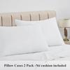 Aisbo King Size Pillow Cases Set of 2 - White King Pillowcase 2 Pack with Envelope Closure, Soft Brushed Microfiber Bed Pillow Case Cover, 20x36