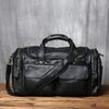 NZPJ Retro Men's Hand Luggage Bag Leather Travel Bag Top Layer Cowhide Large Capacity One Shoulder Messenger Bag Casual Laptop