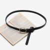 Women's Korean Style Thin Leather Waist Belt - Simple, Fashionable, and Versatile with Alloy Buckle for Dresses and Jeans.