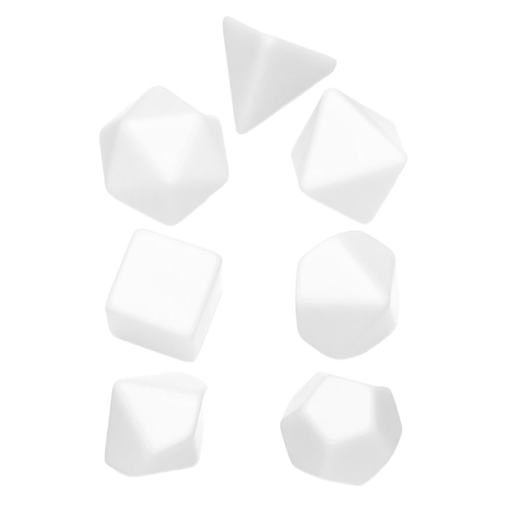 7Pcs/set Plastic Dices Multi-Sided Dices Different Size Blank Polyhedral Dices Kid Educational Toy DIY Board Game Dices