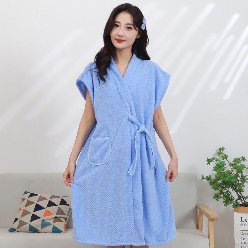 Large Bath Towels for Body Coral Velvet Bath Towels Lady Wearable Fast Drying Beach Spa Bathrobes Bath Skirt