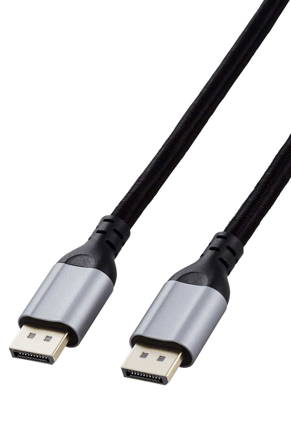 

ELECOM Displayport Cable Standard 2m DP to DP Silicone Mesh Heavy Duty Transmits Audio Signals High Speed Black 1.4 8K@60Hz 32.4Gbps чорний