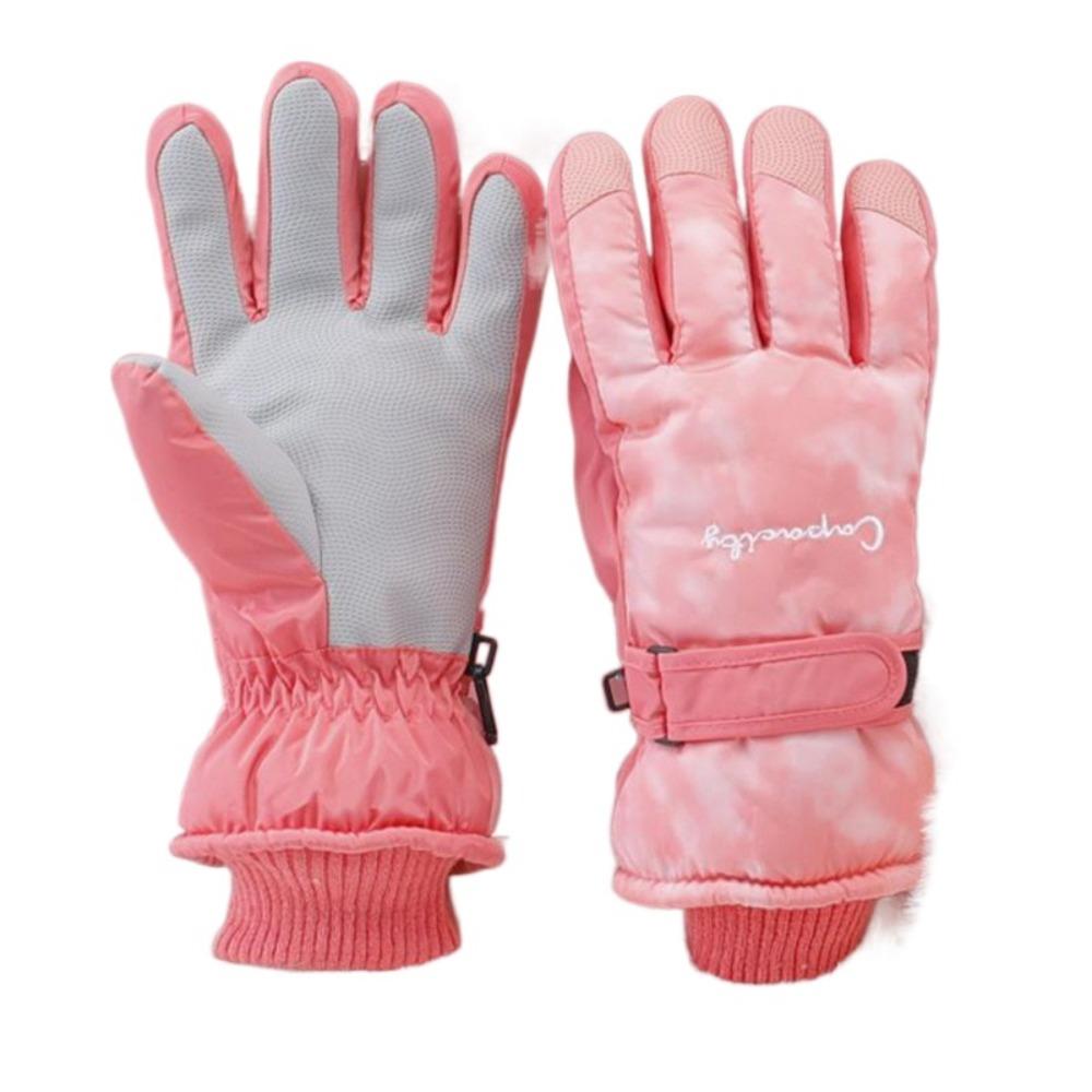 

Tie Dye Winter Skiing Gloves Fleece Lined Cycling Mitten for Women Electric Bike Riding розы красного