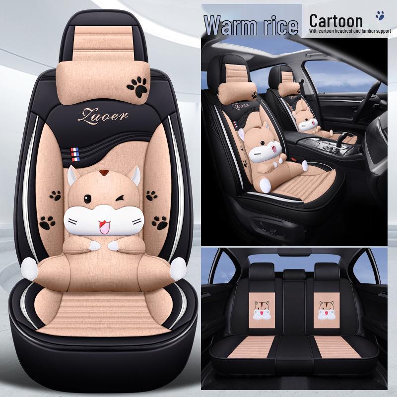 2020 Cartoon Buckwheat Car Seat Cushion - Full Cover, All-Season
