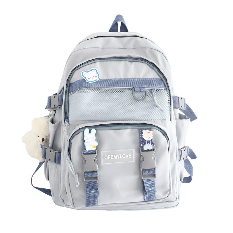 

Простой большой вместительный рюкзак для школьников средней школы, дышащие водонепроницаемые школьные ранцы для девочек, подарки на день рождения, обратно в школу, сезон синий