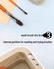 Portable 3-Piece Paint Set: Multifunctional Wash Bucket, Watercolor Gouache Palette, Color Mixing Box for Art Students