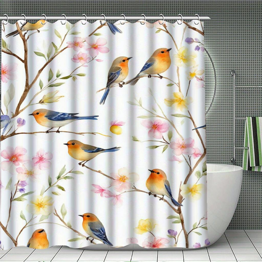 1PC Floral Shower Curtain for Bathroom Modern Bath Decor For Bathroom Shower Curtains Multi-Size Home Decor Bathroom Decor