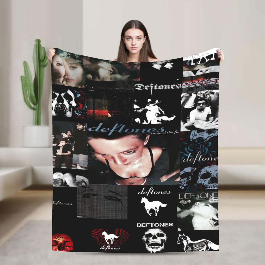 Deftones Alternative Metal Band Flanelldecke Junge Mädchen Super Weiche Überwurfdecke Winter Heimdekoration Tagesdecke Sofa Bettbezug