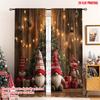 2pcs 2D Flat Printing Merry Christmas Curtains Christmas Elf Gnome Design Digital Printed Polyester Drapes Party & Holiday Decor