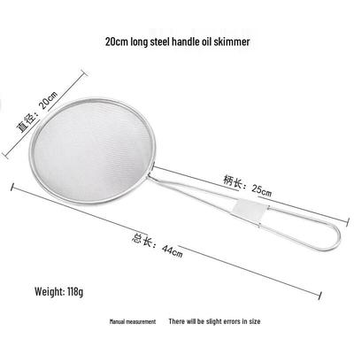 OLOEY 20cm Stainless Steel Long Handle Mesh Strainer
